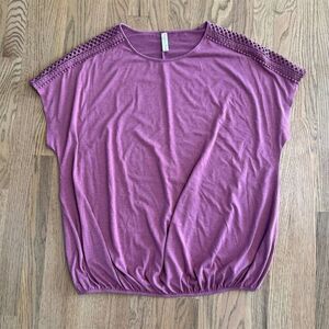 Per Seption Woman Mauve Cap Sleeve Shirt Size 2X